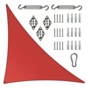 COLOURTREE Shade Sails 20' 190 GSM Equilateral Triangle Kit Canopies Patio Red