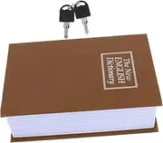 STOBAZA Hidden Storage Book Safe Decorative Faux Book Security Lock Box for Secret Storage Compact Safe with Key Lock for Home Office School Decor