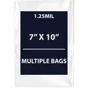 1.25Mil 7" X 10" | LDPE Clear Flat Poly Bags, Flexible & Durable | Multiple Bags