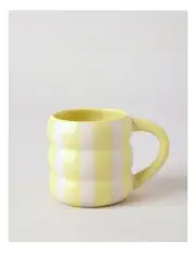 [Vue] Bubble Mug in Hand Painted Lemon Stripe