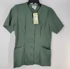 Women's Peaches Uniforms Button Down Scrub Top Size Small (S) Dusty Pine NEW