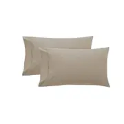 Accessorize Pair of Pure Cotton 250TC Standard Pillowcases Latte