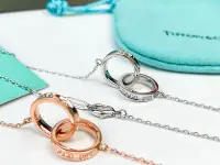 在飛比找Yahoo!奇摩拍賣優惠-，Tiffany 經典1837雙環項鏈 雙環相扣設計，寓意永