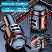 Bluetooth 5.0 Wireless Radio Car FM Transmitter MP3 Player PD Dual USB Charger