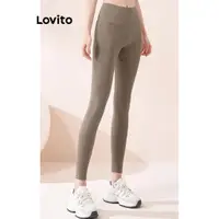 在飛比找蝦皮商城優惠-Lovito 女士休閒素色基本款運動緊身褲 LNE39108