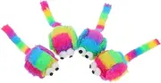 Totority 4pcs Plush Mouse Cat Interactive Fuzzy Mice for Indoor Play Realistic Engage Cats Kittens Boredom Relieving Safe Plush Materials