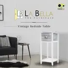 La Bella Bedside Table Drawer Vintage Side Table Storage Cabinet VALERIE GREY