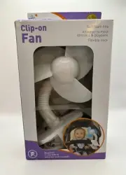 Dreambaby Clip-On Fan Attaches to Most Strollers Soft Fan Blades Adjustable Neck