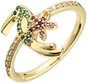 [Generic] Ring Rainbow colorful ring,Multi-layer ring,woodpecker cute flower jewelry accessries Engagement Rings