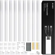 153In Cable Management Covers for Wires - 9 Pack - White Wire Concealers