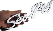 1x Sea Ray Searay SCRIPT Emblem Badge 3D Letters Boat Logo Nameplate Self-Adhesive Sticker (Chrome)