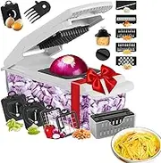Chopper Vegetable Cutter - Kitchen Chopper Vegetable Dicer Cutter - Multifunctional Hand Tools, Mincer Slicer with Container for Potato, Garlic, Fruit, Home Must Haves