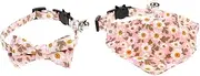 Toyvian 2Pcs Cat Bow Collar with Triangle Scarf Chic Kitten Bow Tie Collar Accessories for Pets for Dressing Up Your Feline Friend