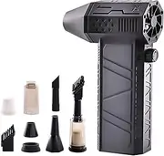 Compressed Air Duster, 130,000 RPM High-Speed Motor with Stepless Speed Control, Rechargeable Electric Turbo Jet Blower with Vacuum Cleaning Kit for Computers, Keyboards, Electronics, Snow, and Cars