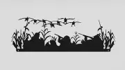 24-inch Black Field Hunting Sign, Layout Blind Geese, Steel Waterfowl