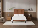 My Style Buttoned Headboard & Gas Lift Base - Double / Gingerbread / Slimline Base