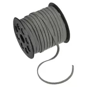 Faux Suede Leather Cord, 50 Yards 5mm Flat Suede Leather Lace [Dark Gray]