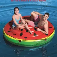 在飛比找蝦皮購物優惠-JUMI超大號西瓜游泳圈男女成人水上充氣床加厚兒童雙人浮排水