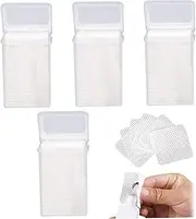 4 Box/800Pcs Lint Free Nail Wipes, 2x2 Inch Nail Polish Remover Wipes, Soft Skin Friendly Polish Remover Pads, Multi-Purposes Cotton Pads for Nails, Eyebrow, Makeup Lint Free