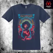 Jimi Hendrix Psychedelic Rock Iconic Retro Tee Unisex T-SHIRT S-3XL