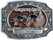 [JEAN'S FRIEND] Antique Brushed Silver Australia Kangaroo Go Ahead Western Belt Buckle