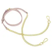 Adjustable Leather Chain Straps, 49" Purse Chain Strap (Light Pink, Gold)