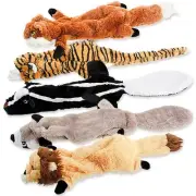 FIREOR Dog Squeak Toys No Stuffing Plush Dogs Chew Toy for Small Medium Large...