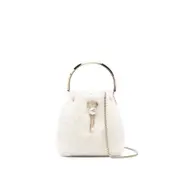 [Jimmy Choo] Jimmy Choo Bon Bon Pearl-embellished Ring-handle Mini Bag ONE SIZE WHITE