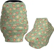 Muishi Wild Cute Animals Monkey On Tree Baby Car Seat Covers Carseat Canopy Soft Infant Stroller Cover Nursing Breastfeeding Covers for Girls Boys Newborn