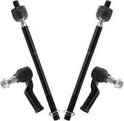 TRQ Front Inner & Outer Tie Rod Set Driver & Passenger Side Inner & Outer Compatible with 2011-2018 Volvo S60 2016-2018 S60 Cross Country 2007-2016 S80 2015-2018 V60 V60 Cross Country