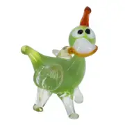 Miniature Tiny Lampwork Hand Blown Glass Mint Green Standing Dragon Figurine New