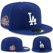 New Era L.A Dodgers 5950 Fitted Hat MLB 2024 World Series Champions Patch Cap