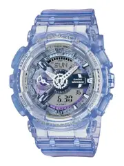 NEW Casio G-Shock VIRTUAL WORLD Clear Purple Ana-Digi Womens Watch GMAS110VW-6A