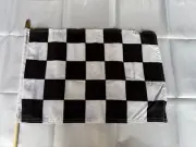 Checker Race Flags 12"x18" Inches Wooden Staff Safety Gold Spears USA 12 Pack