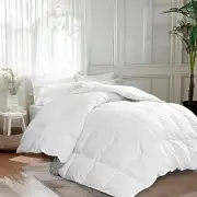 White Goose King Size Feathers Down Fiber Comforter, 100% Cotton Duvet Insert