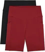 [Danskin] Women's 2 Pack Crosstrain 7" Bike Shorts, Black