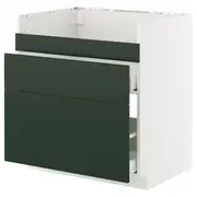 METOD / MAXIMERA base cb f HAVSEN snk/3 frnts/2 drws, white/Havstorp deep green, 80x60x80 cm