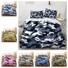 Camouflage Doona Duvet Quilt Cover Set Single Double King Size Bed Pillowcase