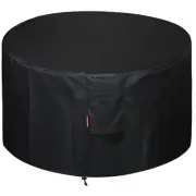 Round Gas Fire Pit Cover 34-38" Outdoor Waterproof Heavy Duty 600D Black