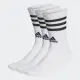【adidas 愛迪達】3s C Spw Crw 3p 中筒襪 運動襪 透氣 舒適 彈性 愛迪達 3雙入 白(HT3458)