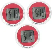 3pcs Electronic Clock Mini Outlet Flasher Motorbike Garden Ornament Motorcycle Quad Digital Dash LED Clock Small Clock for Stick- on Watch Car Dashboard Red Abs Plastic Material