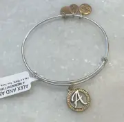 Alex & Ani NWT Adjustable Bracelet Two Tone Initial A