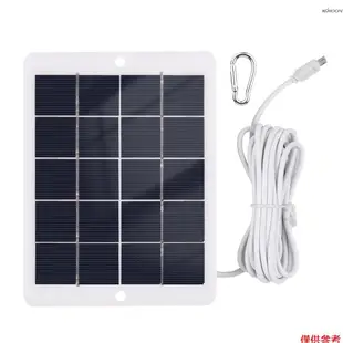 KKmoon 3W 5V 太陽能板 太陽能充電板 DIY太陽能板充電器 Micro USB介面 配1個登山扣