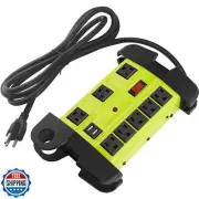 Heavy Duty Power Strip with USB, Workshop 8 Outlet Surge Protector 2700 Joule