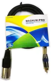 MAGNUM PRO MDJM306 PRO Series 6ft XLR Male Plug to RCA Male Plug Cable