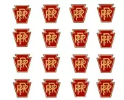 Pennsylvania Railroad HO/O Gauge PRR 16 Vinyl aprox 1/4"x1/4" Logos on 1 sticker