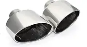 Exhaust Tip Compatible For A3 A4 A5 A6 A7 Upgrade RS3 RS4 RS5 RS6 Look TailPipe 304 Stainless Steel Car Muffler Tip Nozzle(Silver A 63mm)
