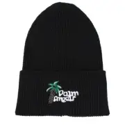 Palm Angels Men's Black Wool Beanie Hat