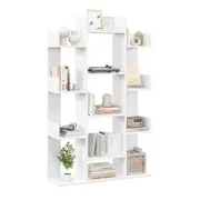 Costway Wooden 13 Sorage Bookcase Open Display Shelf Floor DIY Cabinet Study Office Shelf White