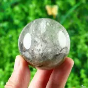 2.0" Phantom Quartz Rock Crystal Hand Carved Crystal Ball/Sphere, Healing